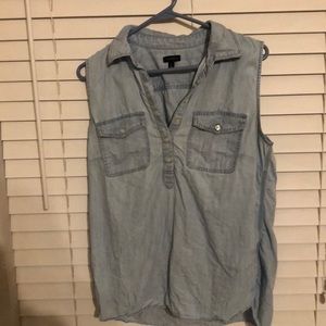 Talbots denim sleeveless top